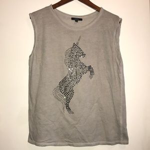 Boxy tank top with unicorn